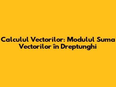 **Calculul Vectorilor: Modulul Suma Vectorilor în Dreptunghi**