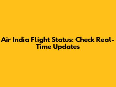 Air India Flight Status: Check Real-Time Updates