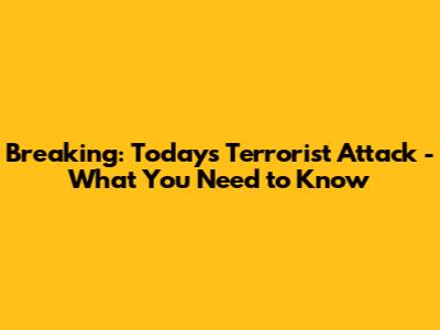 Breaking: Today's Terrorist Attack - What You Need to Know