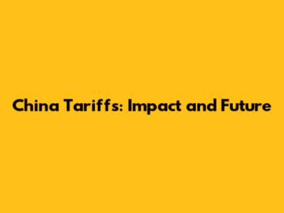 China Tariffs: Impact and Future
