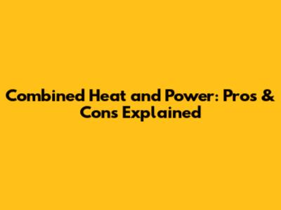 Combined Heat and Power: Pros & Cons Explained