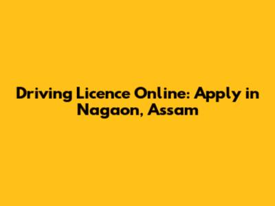 Driving Licence Online: Apply in Nagaon, Assam