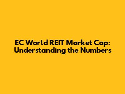 EC World REIT Market Cap: Understanding the Numbers