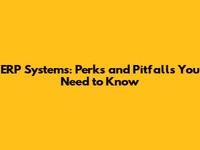 ERP Systems: Perks and Pitfalls You Need to Know