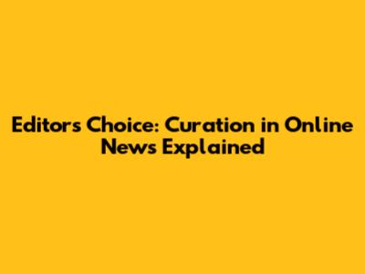 Editor's Choice: Curation in Online News Explained