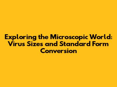 Exploring the Microscopic World: Virus Sizes and Standard Form Conversion