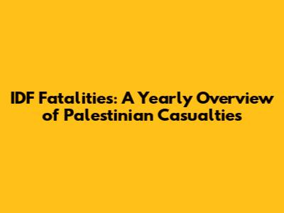 IDF Fatalities: A Yearly Overview of Palestinian Casualties