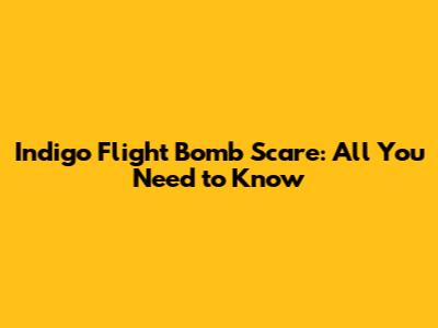 Indigo Flight Bomb Scare: All You Need to Know