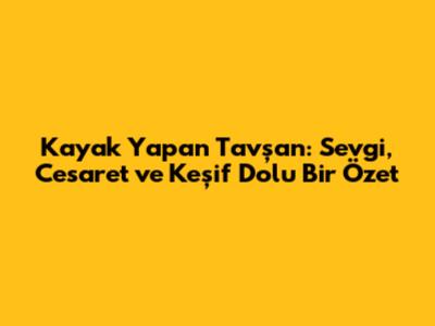 Kayak Yapan Tavşan: Sevgi, Cesaret ve Keşif Dolu Bir Özet