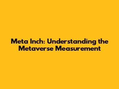 Meta Inch: Understanding the Metaverse Measurement