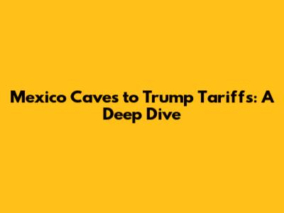 Mexico Caves to Trump Tariffs: A Deep Dive