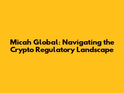 Micah Global: Navigating the Crypto Regulatory Landscape