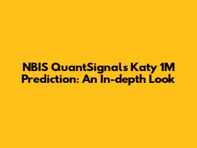 NBIS QuantSignals Katy 1M Prediction: An In-depth Look