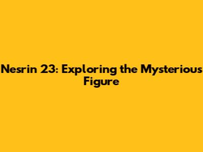 Nesrin 23: Exploring the Mysterious Figure