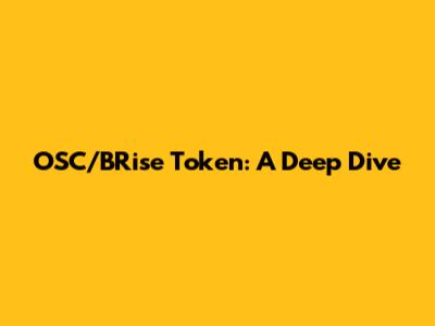 OSC/BRise Token: A Deep Dive