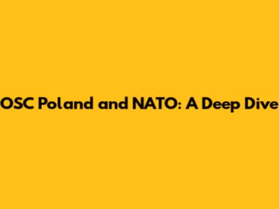 OSC Poland and NATO: A Deep Dive