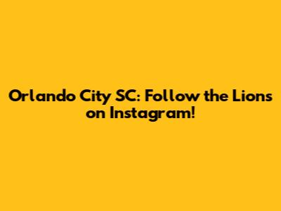 Orlando City SC: Follow the Lions on Instagram!