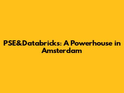PSE&Databricks: A Powerhouse in Amsterdam