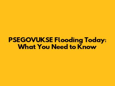PSEGOVUKSE Flooding Today: What You Need to Know