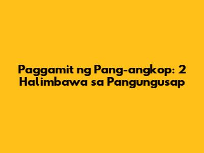 Paggamit ng Pang-angkop: 2 Halimbawa sa Pangungusap