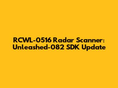 RCWL-0516 Radar Scanner: Unleashed-082 SDK Update