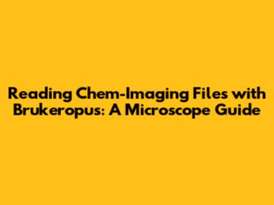 Reading Chem-Imaging Files with Brukeropus: A Microscope Guide
