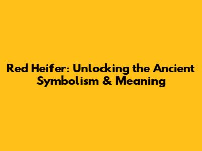 Red Heifer: Unlocking the Ancient Symbolism & Meaning