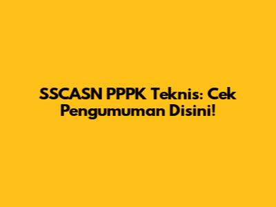 SSCASN PPPK Teknis: Cek Pengumuman Disini!
