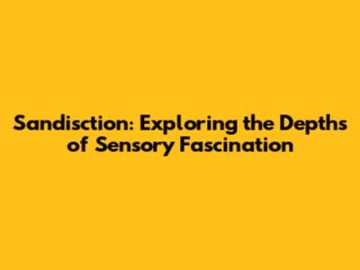 Sandisction: Exploring the Depths of Sensory Fascination