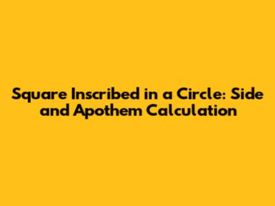 Square Inscribed in a Circle: Side and Apothem Calculation