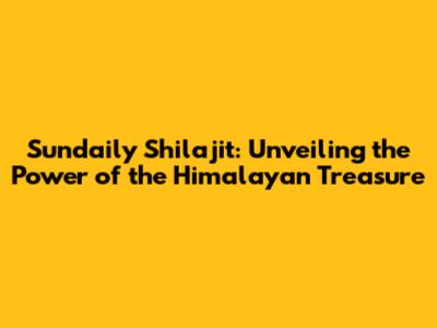 Sundaily Shilajit: Unveiling the Power of the Himalayan Treasure