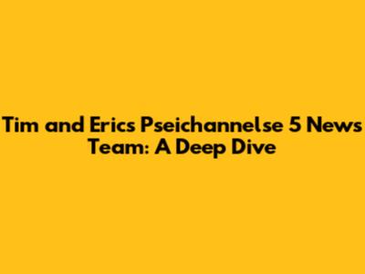 Tim and Eric's Pseichannelse 5 News Team: A Deep Dive