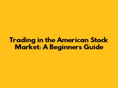 Trading in the American Stock Market: A Beginner's Guide