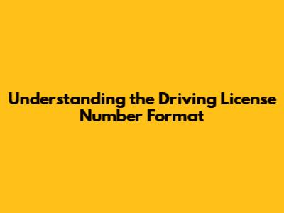 Understanding the Driving License Number Format