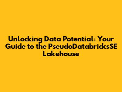 Unlocking Data Potential: Your Guide to the PseudoDatabricksSE Lakehouse