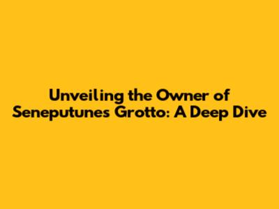 Unveiling the Owner of Seneputune's Grotto: A Deep Dive