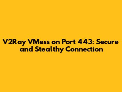 V2Ray VMess on Port 443: Secure and Stealthy Connection