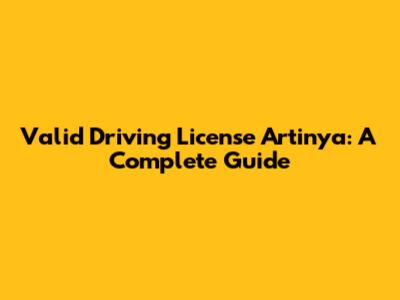 Valid Driving License Artinya: A Complete Guide