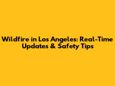 Wildfire in Los Angeles: Real-Time Updates & Safety Tips