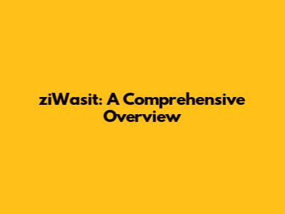 ziWasit: A Comprehensive Overview